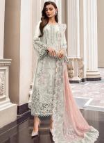 Organza Off White Party Wear Embroidery Work Pakistani Salwar Kameez